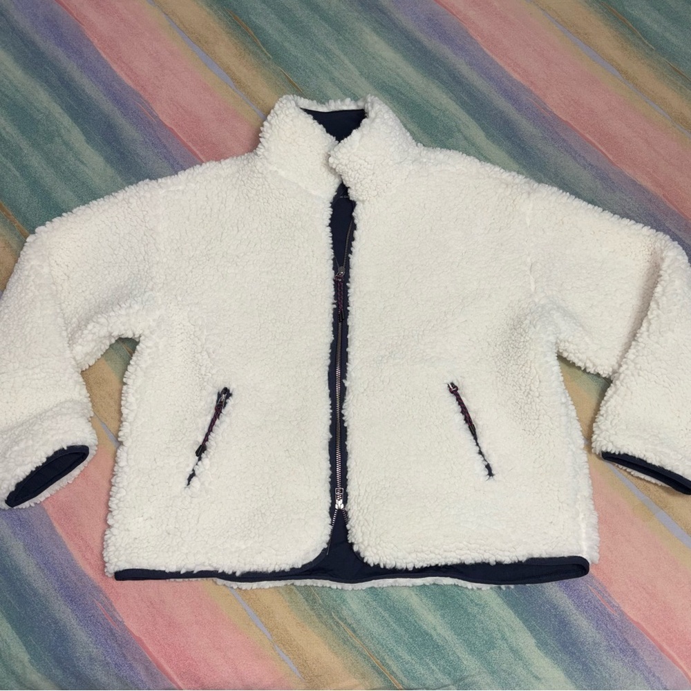 Everlane The ReNew Fleece Full Zip in Bone size M